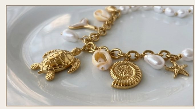 Collar de perlas marinas